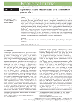 Experimental parasite infection reveals costs and benefits of