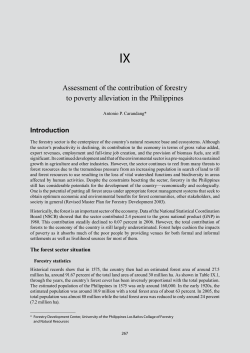 Assessment of the contribution of forestry to poverty alleviation in the