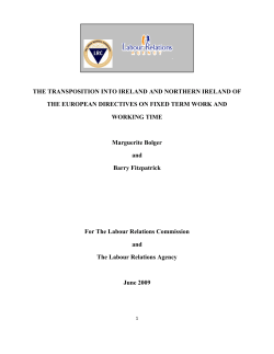 LRC LRA - Fixed Term Work and Working Time Papers 2009