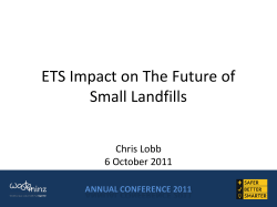 ETS Impact on The Future of Small Landfills