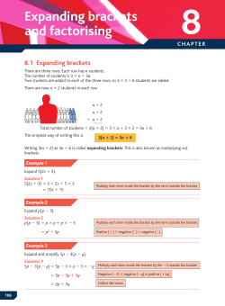 Ch08 Expanding Brackets and Factorising
