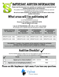 SHREK Audition Materials