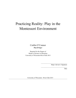 Practicing Reality: Play in the Montessori Environment