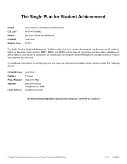 The Single Plan for Student Achievement