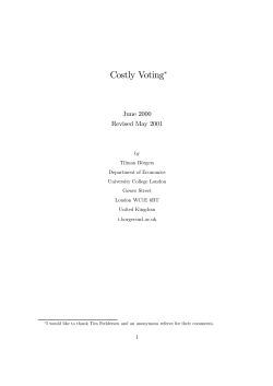 Costly Voting - David Levine`s Economic and Game Theory Page