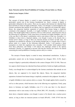 Kant, Nietzsche and the Moral Prohibition of