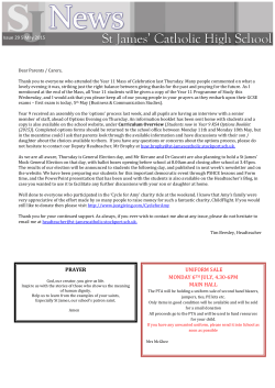 Issue 29 - St James` Catholic High School