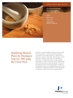 Qualifying Mustard Flavor by Headspace Trap GC/MS