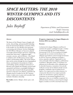 Space Matters: The 2010 Winter Olympics and its