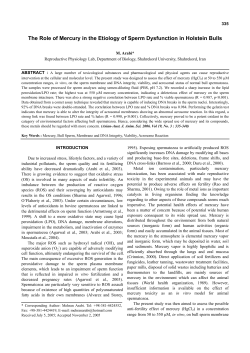 The Role of Mercury in the Etiology of Sperm Dysfunction in Holstein