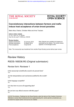 Review History - Royal Society Open Science
