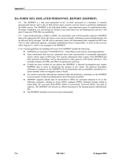 da form 1833, isolated personnel report (isoprep)