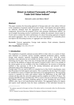 Direct vs Indirect Forecasts of Foreign Trade Unit Value Indices