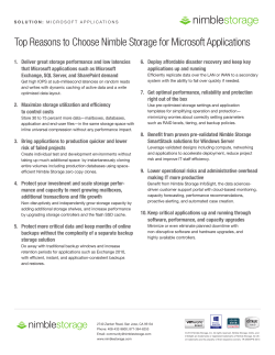 Top Reasons to Choose Nimble Storage for Microsoft Applications