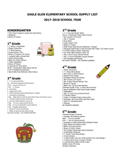 EAGLE GLEN ELEMENTARY SCHOOL SUPPLY LIST 2017