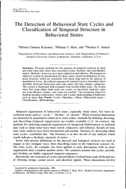 The Detection of Behavioral State Cycles and Classification of