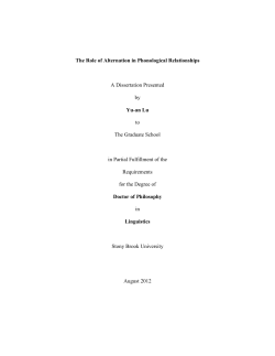 The Role of Alternation in Phonological Relationships
