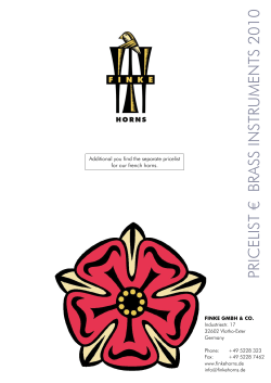pricelist &euro; brass instruments 2010