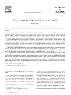 Endocrine controls of eating: CCK, leptin, and