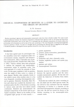 chemical composition of biotites as a guide to ascertain the origin of