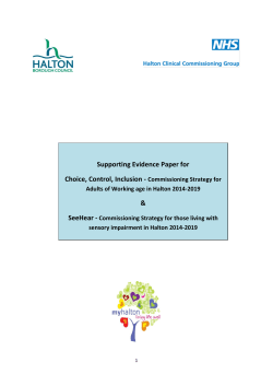 Supporting Evidence Paper for Choice, Control, Inclusion