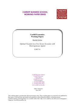 Optimal Taxation in a Two Sector Economy with