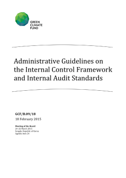 Administrative Guidelines on the Internal Control Framework and