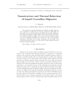 N anostructu re and Thermal Behaviou r of Liquid Crystallin e Oli