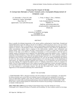 Analyzing the Impact of Stress - USC Institute for Creative