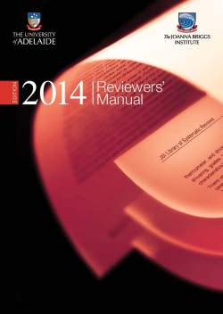 (2014) Joanna briggs institute reviewers` manual