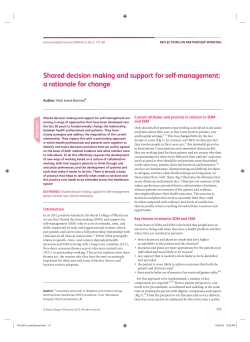Shared decision making and support for self