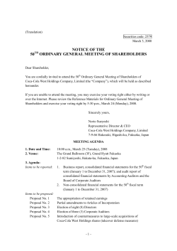notice of the 50th ordinary general meeting of shareholders