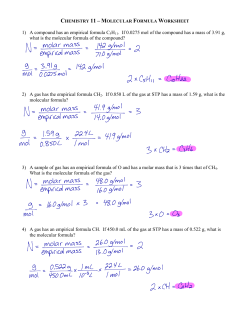 Molecular Formula Worksheet (Solutions)