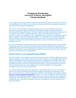 Prestigious Scholarships University of Illinois, Springfield Faculty