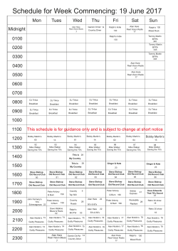 Schedule - Veteran Radio