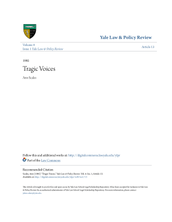 Tragic Voices - Yale Law School Legal Scholarship Repository