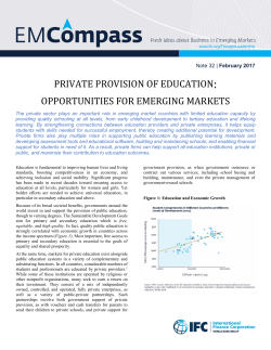 private provision of education: opportunities for emerging