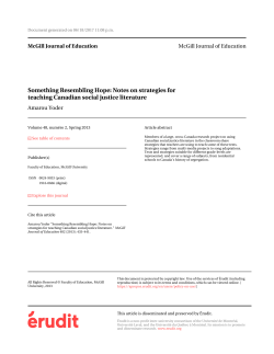 Something Resembling Hope: Notes on strategies for