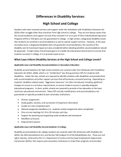 Differences in Disability Services: High School and