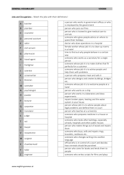 VOC003- Jobs and Occupations - Vocabulary Matching Worksheet
