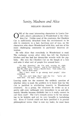 Sanity, Madness and Alice - University of Calgary Journal Hosting