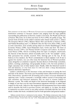 Review Essay Eurocentricity Triumphant