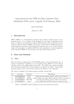 ChIP sequencing and data analysis part I