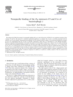 Nonspecific binding of the OR repressors CI and Cro