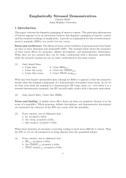 Emphatically Stressed Demonstratives
