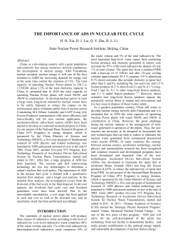 THE IMPORTANCE OF ADS IN NUCLEAR FUEL CYCLE