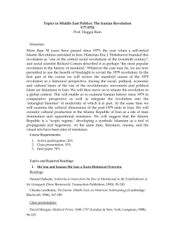 Topics in Middle East Politics: The Iranian Revolution