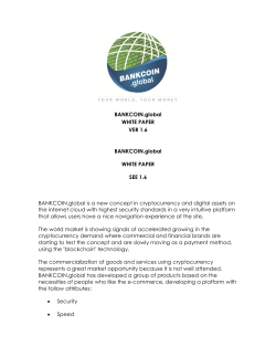 BANKCOIN.global WHITE PAPER VER 1.6 BANKCOIN.global
