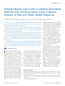 Elevated Blood Lead Levels in Children Associated with the Flint