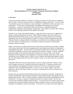 Faculty Congress Task Force on Recommendations for CLAS